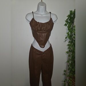 Fashion Nova Tan Faux Leather Apparel
